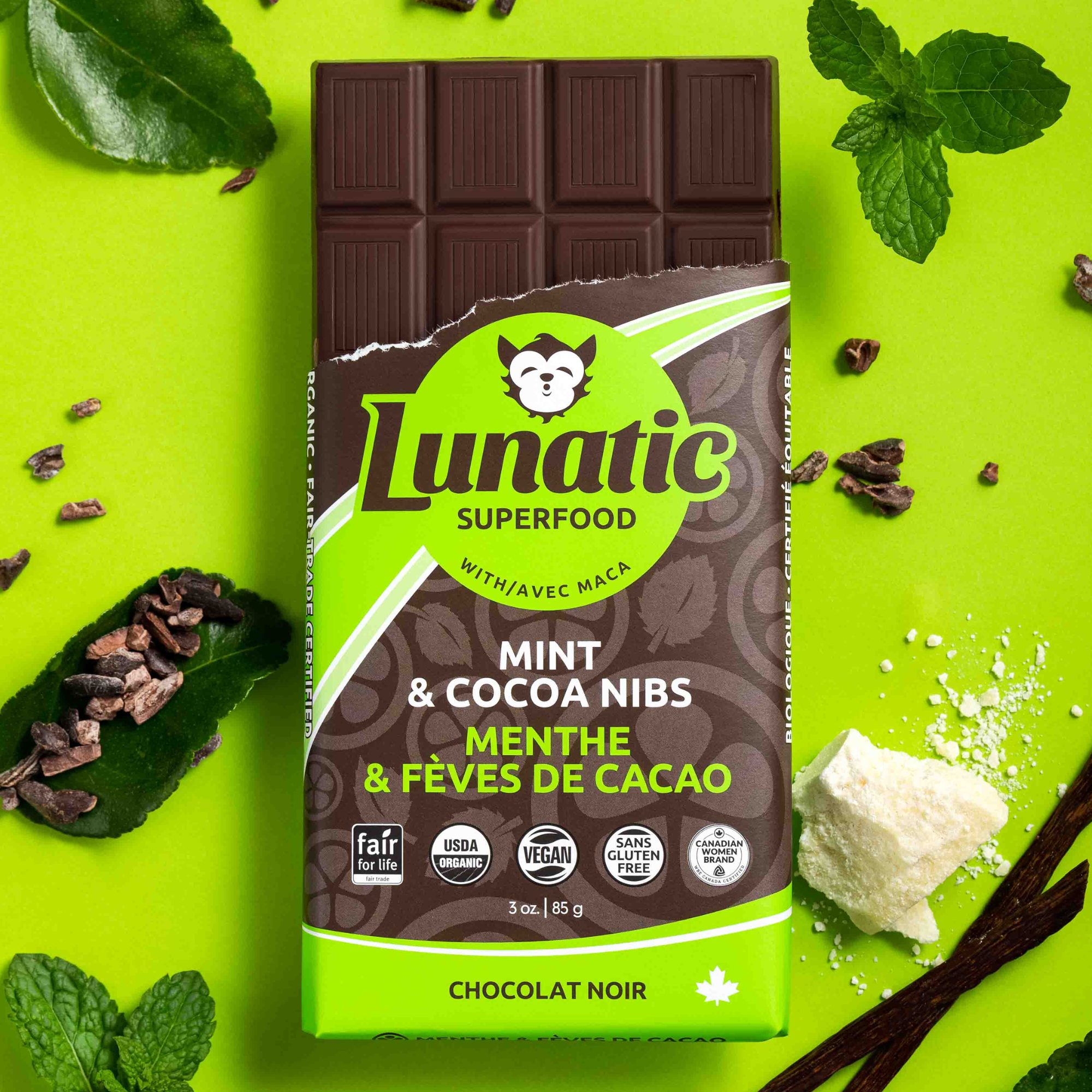 LUNATIC Mint & Cocoa Nibs (85gms)