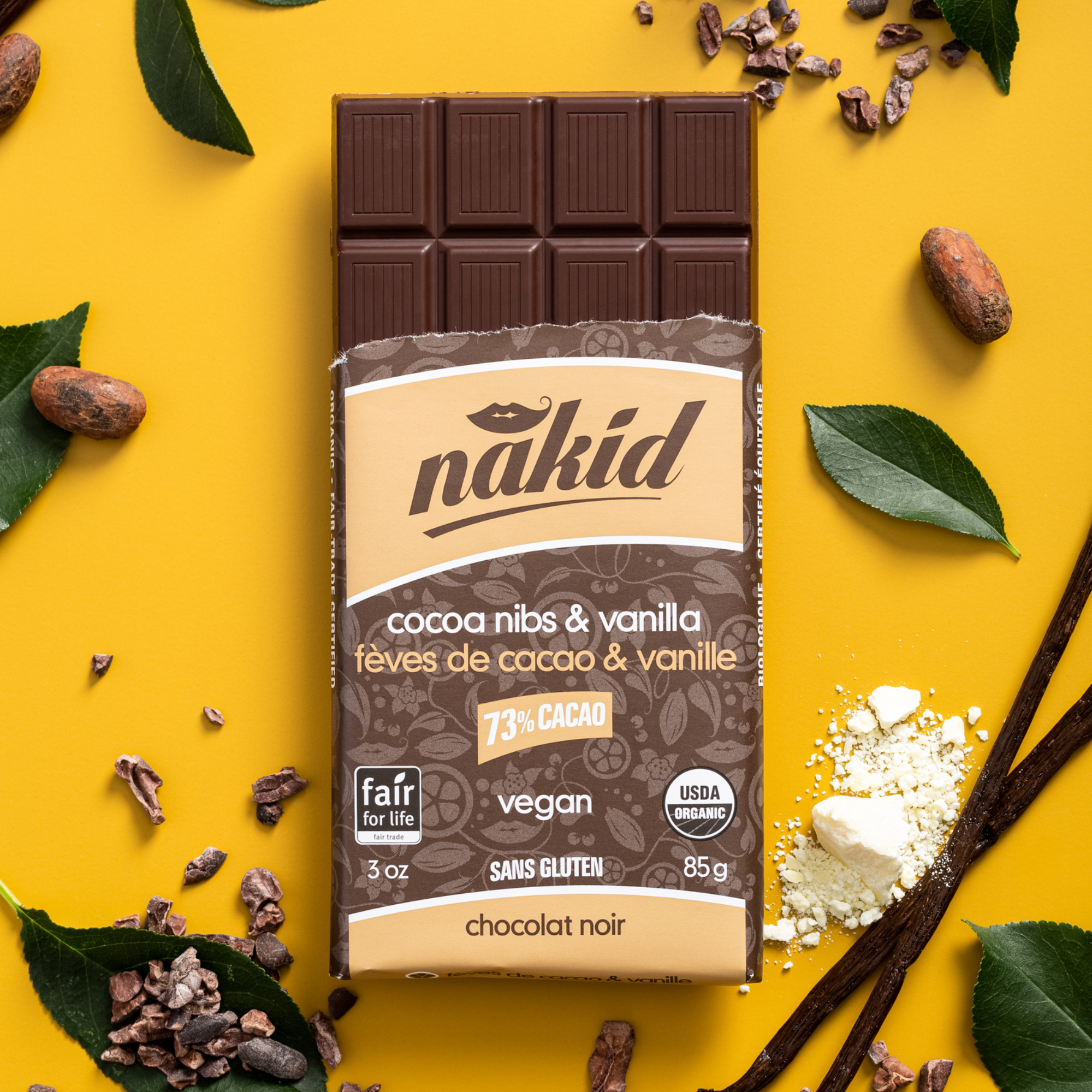 NAKID Cocoa Nibs &amp; Vanilla (85gms)